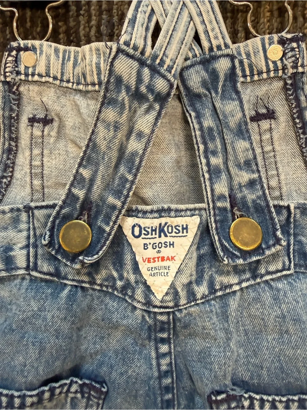 Vintage 80s-90s denim acid wash Oshkosh overalls girls size 12